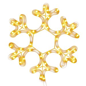 vidaXL Kerstfiguur sneeuwvlok met 48 warmwitte LED's 27x27 cm