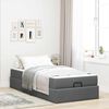 vidaXL Bedframe met matras met matras 2 pcs Dim Grijs Stof