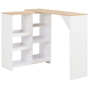 vidaXL Bartafel met verplaatsbaar schap 138x39x110 cm wit