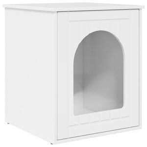 vidaXL Kattenhuis Glanzend Wit 53 x 52 x 62 cm Bewerkt hout
