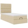 vidaXL Ottoman bed met matras 90x190cm stof cr&egrave;mekleurig