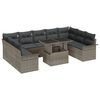 vidaXL Tuin Sofa Set met kussen met kussen 10 pcs Grijs Poly Rattan