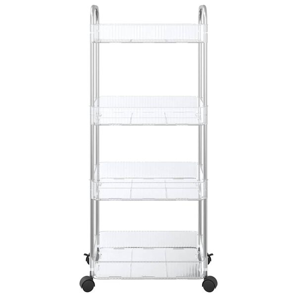 vidaXL Opbergtrolley 4-laags 37x28x95 cm acryl transparant