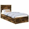 vidaXL Bedframe met lade Gerookt eiken 75 x 190 cm Ingenieurshout