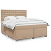 vidaXL Boxspring met matras kunstleer cappuccinokleurig 180x200 cm