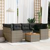 vidaXL 7-delige Loungeset met kussens poly rattan grijs