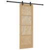 vidaXL Schuifdeur Naturel en Zwart 73,5 x 211 cm Massief grenenhout