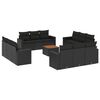 vidaXL 13-delige Loungeset met kussens poly rattan zwart