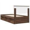 vidaXL Bedframe met hoofdeinde Bruin Eiken 100 x 200 cm Bewerkt hout