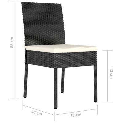 vidaXL Tuinstoelen 2 st poly rattan zwart