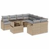 vidaXL Tuin Sofa Set met kussen 9 pcs Beige Poly riet