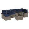 vidaXL Tuin Sofa Set met kussen met opslag 8 pcs Grijs Poly riet