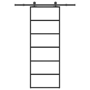 vidaXL Schuifdeur met beslag 76x205 cm ESG-glas en aluminium
