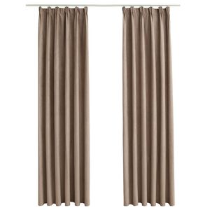 vidaXL Gordijnen verduisterend met haken 2 st 140x225 cm taupe