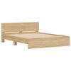 vidaXL Bedframe met hoofdeinde sonoma eikenkleurig 140x190 cm