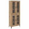 vidaXL Highboard Artisan Eiken 69,5 x 34 x 180 cm Bewerkt hout