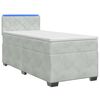 vidaXL Boxspring Bed met Matras en LED Lichtgrijs Enkel fluweel