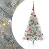 vidaXL Kunstmatig Voorverlicht Kerstboom met 150 LED Zilver 120 cm PET