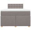vidaXL Boxspring met matras stof taupe 120x200 cm