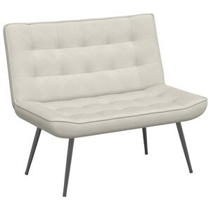 vidaXL Bankje 110x74x84 cm fluweel cr&egrave;mekleurig