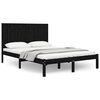 vidaXL Bedframe massief grenenhout zwart 140x190 cm