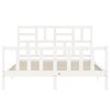 vidaXL Bedframe met hoofdbord massief hout wit