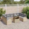 vidaXL Tuin Sofa Set met kussen met opslag 10 pcs Beige Poly riet