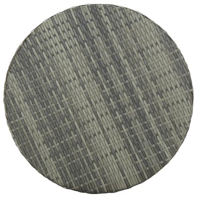 vidaXL 3-delige Tuinbarset met kussens poly rattan grijs
