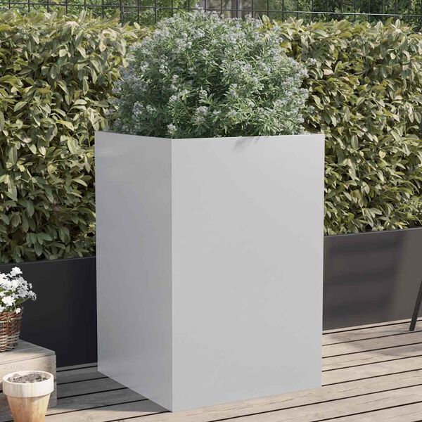 vidaXL Plantenbak 52x48x75 cm gegalvaniseerd staal zilverkleurig
