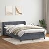 vidaXL Boxspring met matras fluweel donkergrijs 140x210 cm