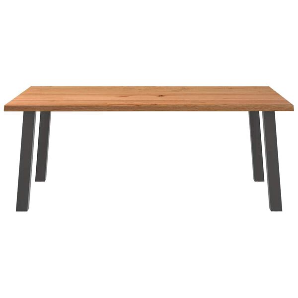 vidaXL Eettafel rechthoekig 200x120x74 cm massief eikenhout lichtbruin