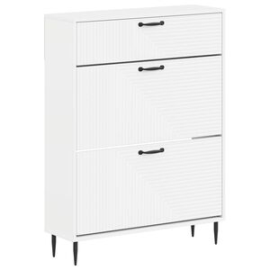vidaXL Schoenenkast HAARLEM 78 x 24 x 103 cm Bewerkt hout Wit