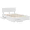 vidaXL Bedframe met hoofdeinde met lade Wit 160 x 200 cm Bewerkt hout