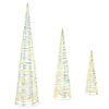 vidaXL Kerstboom 3 st Warmwit 20 x 20 x 80 cm PET 90 LED's