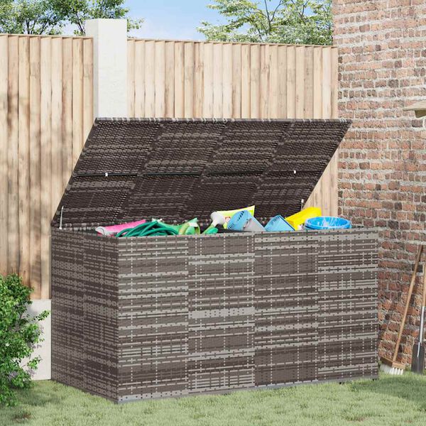 vidaXL Tuinbox 194x100x103 cm polyetheen rattan grijs
