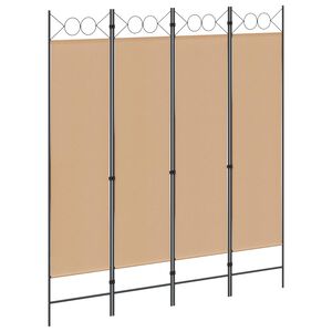 vidaXL 4-panelen roomdivider Beige 160 x 180 cm Stof