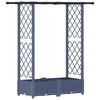 vidaXL Verhoogd Bed met Trellis en Dak Grijs 122,5 x 40 x 121 cm PP