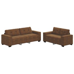 vidaXL Bank 2 st Bruin Stof