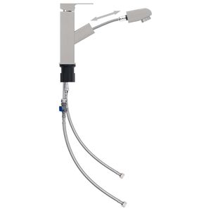vidaXL Wastafelkraan met uittrekfunctie 157x172 mm zilverkleurig