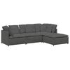 vidaXL Modulaire bank met voetenbank&kussens corduroy stof donkergrijs