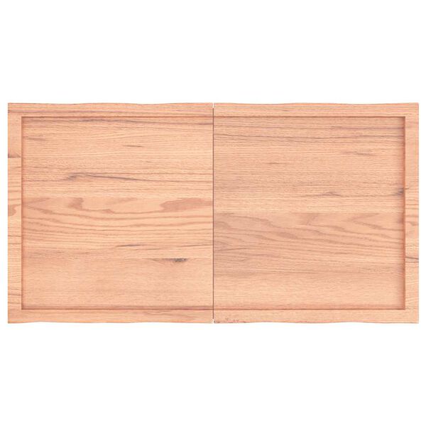 vidaXL Tafelblad natuurlijke rand 120x60x(2-6)cm eikenhout lichtbruin