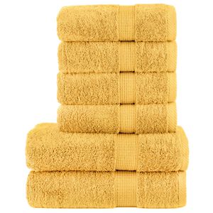 vidaXL 6-delige Handdoekenset SOLUND 600 g/m&sup2; goudkleurig