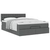 vidaXL Bed met matras 140x190 cm stof donkergrijs