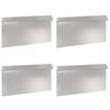 vidaXL Slakkenhekje 4 pcs 50 x 3,5 x 25 cm Roestvrij staal Zilver