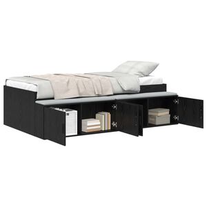 vidaXL Bedframe met lade Zwart Eiken 90 x 200 cm Bewerkt hout