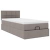 vidaXL Bed met matras 90x200 cm stof taupe