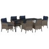 vidaXL Tuin eettafelset 7 st Grijs poly rattan