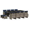 vidaXL 13-delige tuinset met kussens, grijs polyrotan