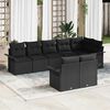 vidaXL Tuin Sofa Set met opslag 8 pcs Zwart poly rattan