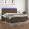 vidaXL Boxspring met matras en LED stof donkerbruin 200x200 cm